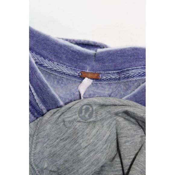 Lululemon Free People Womens Long Sleeve Shirt Sweater Gray Purple 6 Small Lot 2 - Picture 3 of 3